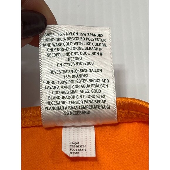 Wild Fable- Women's Ribbed High Waist High Leg Extra Cheeky Bikini Bottom-Orange - Picture 10 of 13